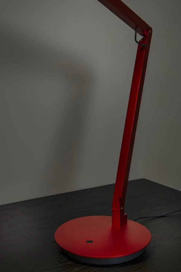 Lucide Premium OGDEN - Lampe de bureau - LED 3 StepDim - 1x7W 3000K - Rouge - ambiance 3
